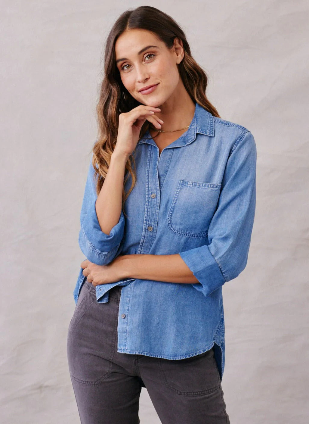 Ombre Shirt Tail Button Down