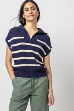 Load image into Gallery viewer, Half Zip Striped Sweater
